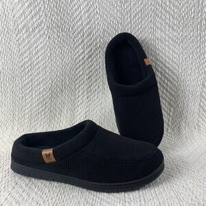New Vera Cosy Mens Size 11-12 Black Washable Slip On Soft Moccasin Slippers